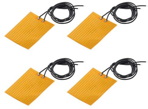 sourcing map Heater Film Heating Plate, 4.2W 5V Polyimide Heat Pad, Adhesive PI Heater Elements Film 47mmx37mm Heater Strip for Constant Temperature, Pack of 4