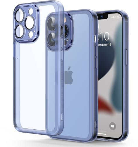 Honeyview Colored Clear Case for iPhone 12 Pro with Matte Border, Non-Yellowing, Shockproof, Armour Phone Cover for Apple iPhone 12 Pro - Blue