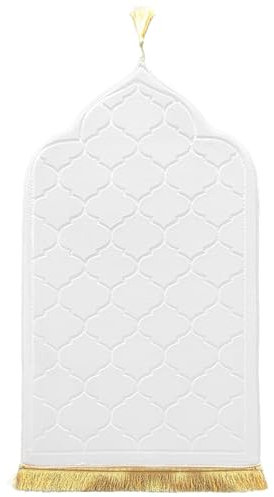 LAVAMOND Tapis de prière musulman rembourré en tissu épais (blanc)