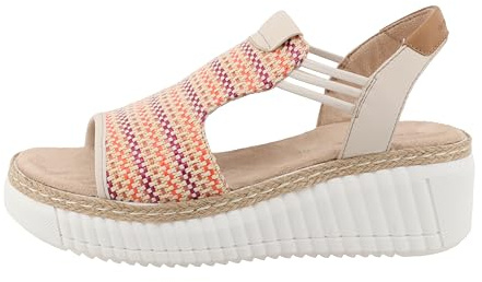 TOM TAILOR Donna 9590240002 Sandali con zeppa, Rosa/Multicolore, 40 EU