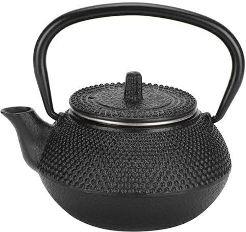 FLEXMAN Cast Iron Tea Pot, 0.3L Iron Tetsubin Cast Iron Teapot Tea Kettle Pot Straight Hook Type Spout Cast Iron Teapot Humidifier with Strainer for Safe Coated