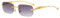 Sonnenbrille Herren, Randlose Sonnenbrille, Quadratische Rahmenlose Sonnenbrille, Vintage Retro Rechteckig Sonnenbrille Herren für Damen (Goldrahmen Grau)
