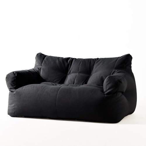 JNTFNE Sitzsack-Stuhl, Doppelsofa, faules Sofa, Freizeit, Schlafzimmer, Wohnzimmer, Balkon, modern, einfach (ohne Füllstoffe) (Farbe: Schwarz)