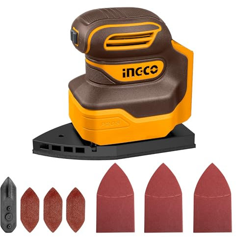 INGCO Ponceuses de Détail Mouse sans Fil (Produit Seul) 20V, Électrique Parfaite 12000 tr/min CPSLI2014