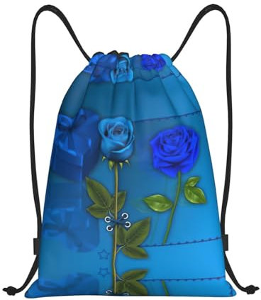 DEXNEL Garden Roses - Zaino da palestra con coulisse, per donne, uomini, bambini, grandi dimensioni, Nero, M
