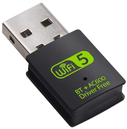 Adattatore Bluetooth WiFi USB, ricevitore esterno di rete wireless a doppia banda 2,4/5 Ghz da 600 Mbps, mini dongle WiFi per PC/laptop/desktop
