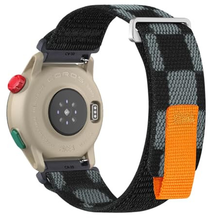 Nylon Armbänder für COROS PACE 3 Armband, Weich Elastisch Stoff Band für Damen Herren Verstellbare Metall Verschluss Sport Ersatzarmband Kompatibel mit COROS PACE 3 Uhrenarmband (25,M)