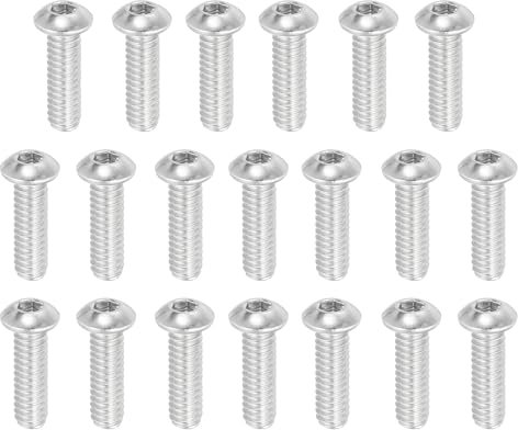 PATIKIL Vis Tête Cylindrique Six Pans Creux 1/4-20x1, 20 Pièces Acier Inoxydable 304 18-8, Boulons Tête Cylindrique Six Pans Creux, Entraînement Hexagonal Allen, Filetage Fin Unc