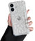 DEFBSC Compatible with iPhone 16, Transparent Back Card Holder Phone Case, Ultra Slim Soft TPU Shockproof Clear Case with Card Slot for Back of Phone, Floral Pattern Design, Sketch Flower