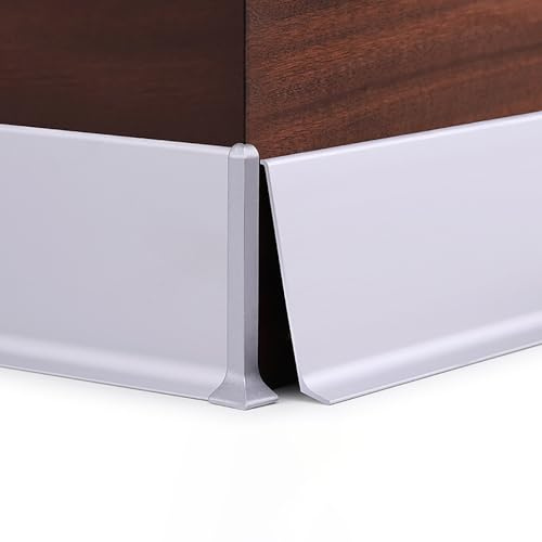 Raouoae Battiscopa Decorativi In Alluminio 4x125cm Di Lunghezza Design A Canale Impermeabile E Resistente Ideale Per Interni Moderni Accenti Eleganti Per Ristrutturazione Casa E Miglioramento Degli Am