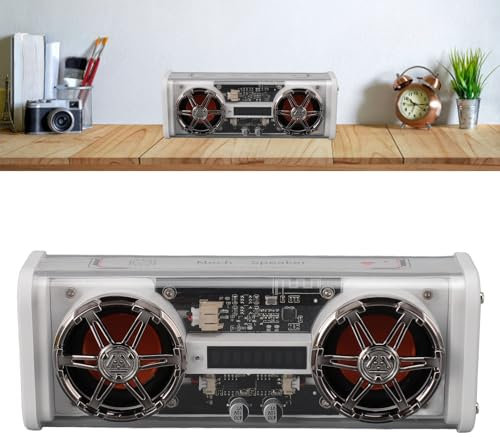 lvifloae Portable Bluetooth Speaker Transparent Subwoofers Wireless Bluetooth 5.3 Speaker with Colourful Lights, Suitable for Family Gatherings and Travel (White)