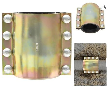 KUJIBGY Water Pipe Repair Clamp for 4 Inch Leak Sealer Pipe, Emergency Pipe Repair Kit, Plumbing Leak Fix Tool for PE/PVC/Steel/Iron Pipes