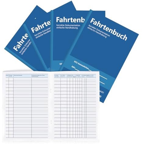 4 Stück Fahrtenbuch 40 Seiten Fahrtenbücher A5 Fahrtenbuch Pkw Fahrtenbuch Lkw Finanzamt Anerkannt zur Trennung Geschäftlicher und Privater Fahrten