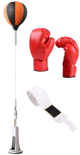 Boxsack Stand, Reflex Boxing Ball, 110-150 cm, verstellbar, Height Trainer, Strong Rebound Kit, Edelstahl, EVA-Target Head, für Stress Relief Tool, Home Gym Workout