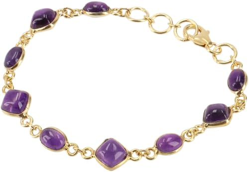 GURU SHOP Indisches Boho Armband, vergoldetes Sterling Silber mit Steinen