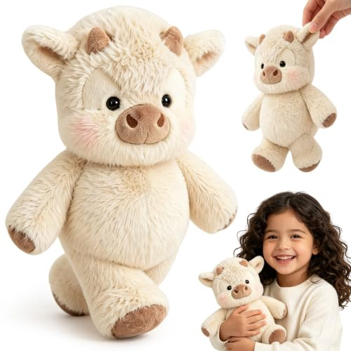 Vibbang Running Cow Plush, Laufendes Kuscheltier 45 cm Relieve Anxiety | Kuh Kuscheltier with Moving Paws, Squishy Running Plushies for Home, Adults, Children, Gift for Family Friends