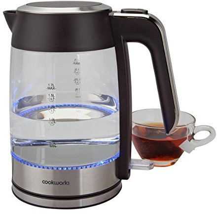 Cookworks Stainless Steel And Transparent Glass Kettle