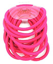 PrettyBoutique Set of 12 4mm thick Endless Snag Free Hair Elastics Bobbles Bands Ponios (Fuchsia)