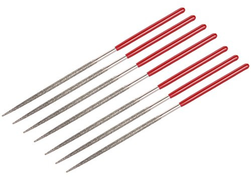Sourcingmap – 4 limas de agujas de diamante triangulares de 5 mm x 180 mm, grano 150, a18031700ux0178