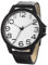 NUOVO Herren Uhr Analog Quarz mit Schwarz Leder Armband Wasserdicht