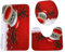 BESTOYARD Badematten 3tlg Sockel Mat Set Weihnachten Rentier Gedruckt Muster WC Deckel Toilettenmatte Set rutschfeste Bad Teppich Weihnachtsdeko 3 Stück
