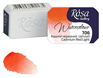Professional Watercolour Paint, 2,5ml Half Pan, Gallery (Cadmium Red Light)