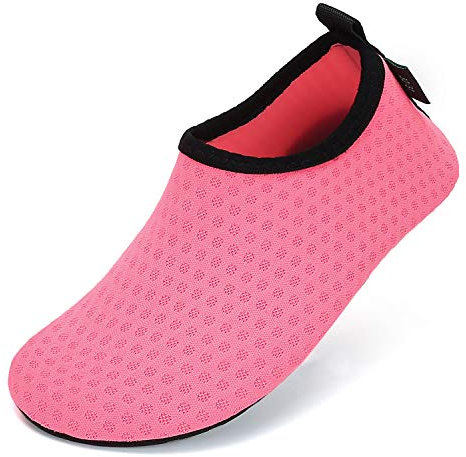 SAGUARO Zapatos de Agua Niño Niña Slip on Respirable Calcetines de Natación Piscina de Playa Escarpines,071 Rosa,28/29