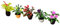 Perfeclan Puppenhaus Zubehör Pflanzen Set MINI Pflanzen Miniatur Zubehör,Puppenstube Pflanztöpfe 5er Set Garten Dekoration, 1:25