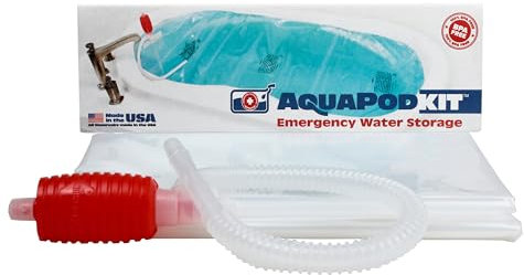 AquaPod Kit 2.0 - BPA-frei und hergestellt in den USA Notfall-Wasserbehälter, Hurricane Survival (65 Gallonen Wasser)