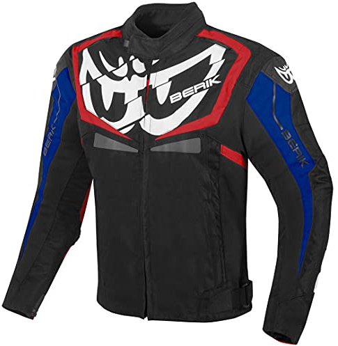 Berik Radic Evo wasserdichte Motorrad Textiljacke, schwarz/rot/blau, 54