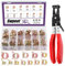 Swpeet 271 fascette stringitubo a molla da 7 a 22 mm con fascia piatta girevole pinza per tubo flessibile del carburante, kit di assortimento, tubo flessibile in silicone per tubo flessibile di azione