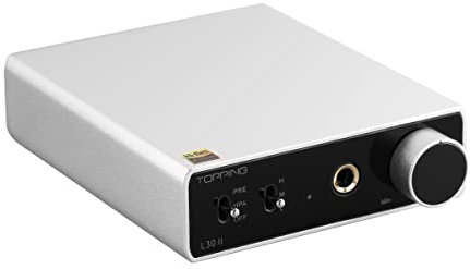 TOPPING L30II NFCA Linear Headphone Amp - 6.35mm jack 3.5mm adaptor RCA Input and Output 37Vpp high output voltage Mini HiFi Amp Audio Hi-Res Preamplifier Silver