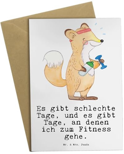 Mr. & Mrs. Panda babykarte Fuchs Fitness - Geschenk, Grußkarten, Beileidskarte, einladungskarten, Fitnessstudio, Sport, weihnachtskarten, Treiben, osterkarte, Sportclub, Grußkarte, Kraftsport