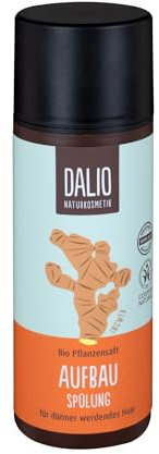 DALIO Aufbau Spülung – pflegt dünner werdendes Haar, verbessert die Kämmbarkeit, mit Bio Ingwer, Bio Coffein und hochwertigem Bio Arganöl, zertifizierte vegane Naturkosmetik, 150 ml