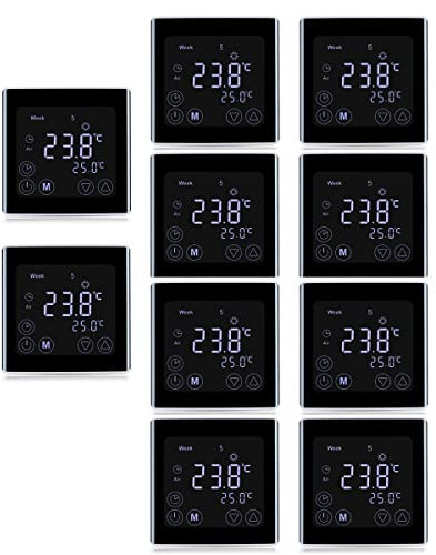 Raumthermostat Thermostat programmierbar LED Touchscreen Digital schwarz BY-C17 10 Stück