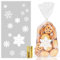 ORTAVA 50 Stück Schneeflocke Weihnachten Plätzchentüten, mit 50 Stück Twist Krawatten, Cellophantüten Klar, Schneeflocke Süßigkeiten Tasche für Süßigkeiten Bonbons Schokolade Nüsse