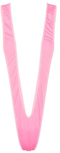 LiiYii Femme Sexy Maillot de Bain Une Pièce Mini Micro Bikini Brésilien Trikini Thong Teddy Bodysuit Erotique Body String Plage Piscine Trois Points Tankini Beachwear Rose Taille Unique