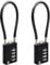 RESET-204 Candado de combinación de 4 dígitos con cable de acero de 10 cm - Ideal para taquillas, viajes, mochilas, maletas, cajas de herramientas - Paquete de 2