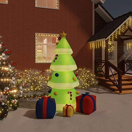 Tidyard Weihnachtsbaum Aufblasbar mit LEDs Weihnachten Beleuchtet Weihnachtsfigur Weihnachtsdeko Deko Figur Winter Innen Außen 240 cm