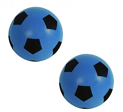 HTI Fun Sport Schaumstoff-Fußbälle | Weiche, sichere Schaumstoffbälle für Indoor & Outdoor | Langlebig, leicht & ideal für Kinder & Erwachsene | Spaß für alle Altersgruppen | 19,4 cm (2 Pack blau)
