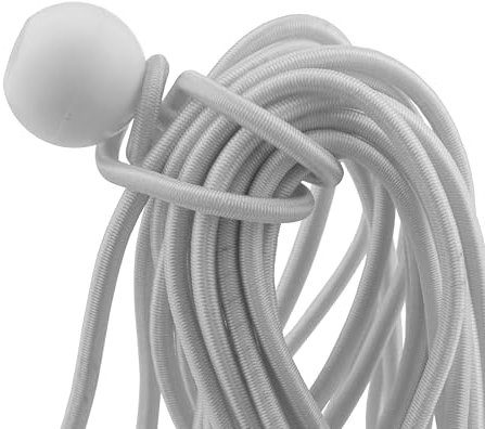 white elasticated stretchy bungee ball for marquee toggles,tie down straps for tarpaulins,luggage garden and indoors Pack of ((80 x 6)