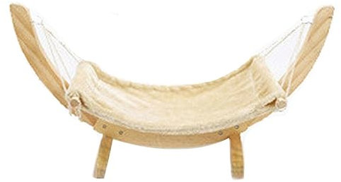 2-in-1 pet swing chair hammock，Holds Small-Medium Size Cat or Small Dog | Easy to Assemble | Wood Construction | Cat Toy (Color : Black)