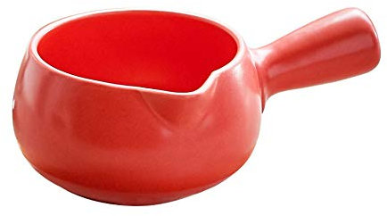 Cacerola de leche esmaltada, mini calentador de mantequilla de cacerola con asa, calentador de mantequilla de cacerola de leche, olla de revestimiento de cerámica, olla de cocina for microondas, rosa,