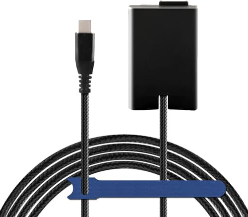 Camaisa Geflochtenes Kabel Type-C auf EP-5G DC-Koppler EN-EL25 Dummy-Akku für Nikon Z30 Z50 ZFC-Kameras