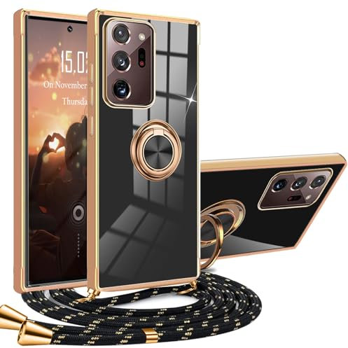 XCYYOO Coque Compatible avec Samsung Galaxy Note 20 Ultra 5G AVCE Cordon Housse pour Samsung Galaxy Note 20 Ultra 5G avec Collier Antichoc Silicone Lanyard Case Téléphone Case AVCE Anneau