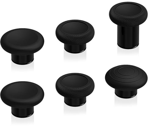 eXtremeRate 6 in 1 Magnetic Metall Thumbsticks Austauschbare Joysticks Analogsticks Kappen Tasten Set für Xbox Elite Series 2 & Series 2-Core Controller-Schwarz