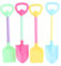 Fadcaer 4 Pcs Beach Spades for Kids, Sand Toys Set, Snow Shovel, Plastic Shovels With Handle for Pit, Party, Camping, Summer Activities