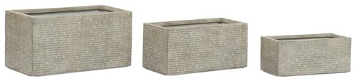 Home ESPRIT Jardinera Beige Fibra de Vidrio Magnesio 74,5 x 37,5 x 37,5 cm