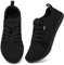 Geweo Barfußschuhe Sneaker Breite Walking Schuhe Barfuss Damen Herren Trail Laufschuhe Minimalistische Fitness Knit Unisex Weit rutschfest Zehenschuhe Zero Drop Solhe Freizeit Schwarz 46EU