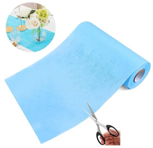 Miya Vlies Tischläufer 30 cm x 25 m, Elegante Tischband, Tischdeko für Geburtstage & Hochzeiten, Garten Party und zu besonderen Anlässen, edle Tisch Deko (Aqua-Blau)